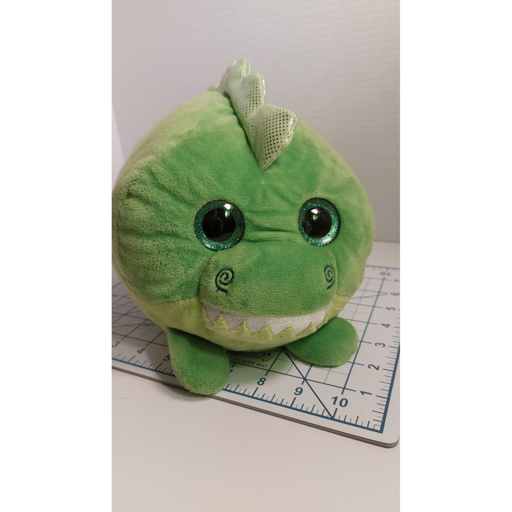 Walmart Green Dinosaur Alligator Plush stackable long sparkle spine glitter eyes